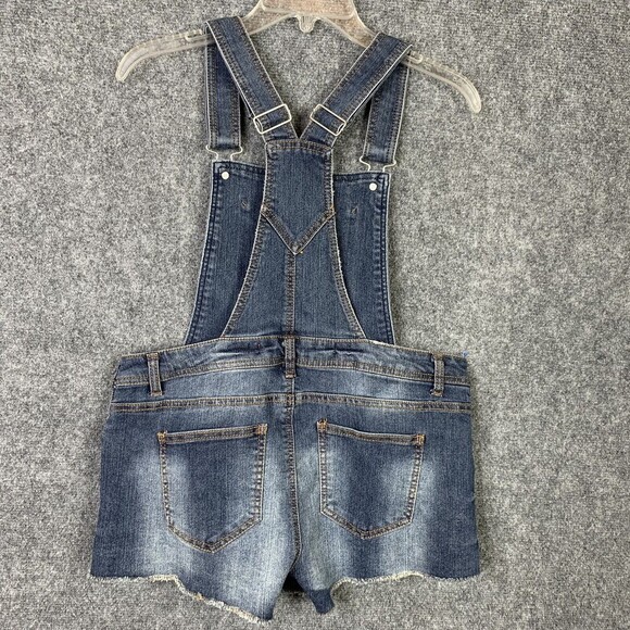 Tinseltown Shortall Women Size M Raw Hem Pocket Bib Distressed - Picture 6 of 10